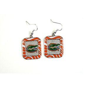 Florida Gators NCAA Zebra Style Dangle Earrings